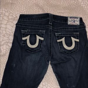 True Religion Skinny Leather Pocket Jean